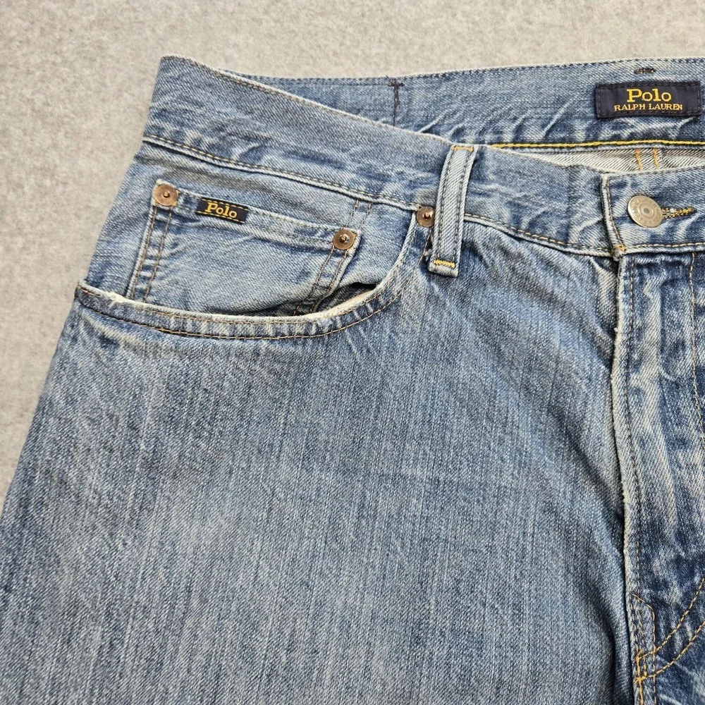 Polo Ralph Lauren Jeans Mens 34x30 Blue Straight Relaxed Hampton Medium Wash